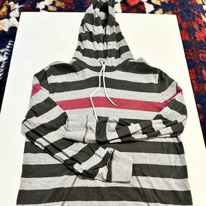 On the Byas Lightweight Hoodie | Gray/Black Striped | Size L | Excellent